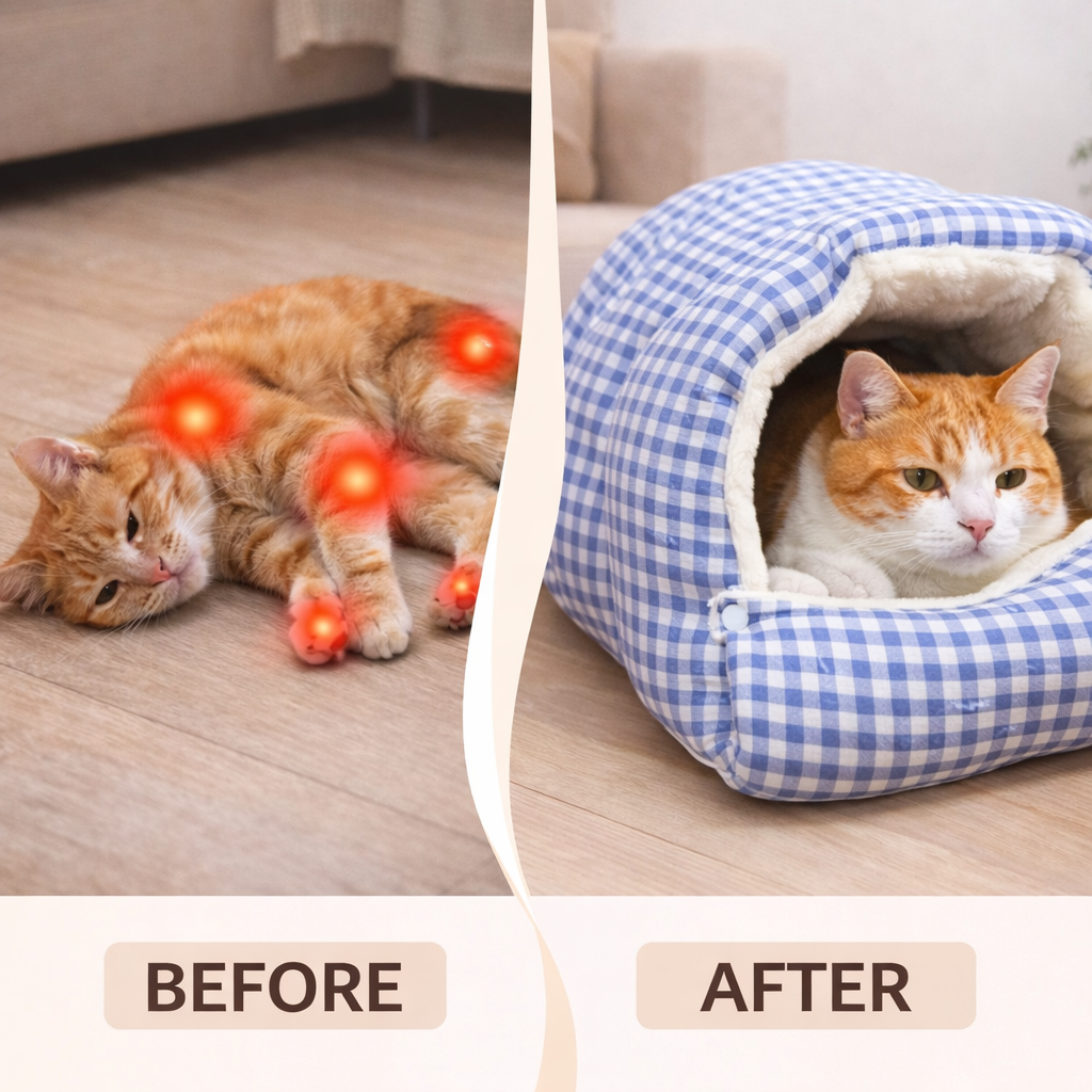 Foldable Winter Pet Bed for Cats and Dogs - Thickened Enclosed Design