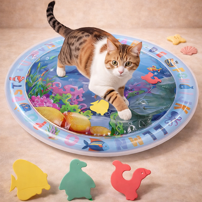 Water Sensory Play Mat - Thickened Inflatable Pet Playmat Ocean Theme