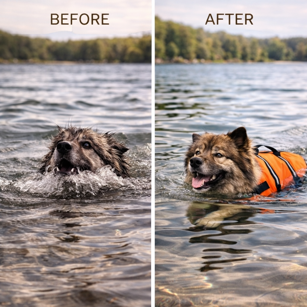 Dog Life Jacket Reflective Adjustable for Large Dogs Swimming Safety
