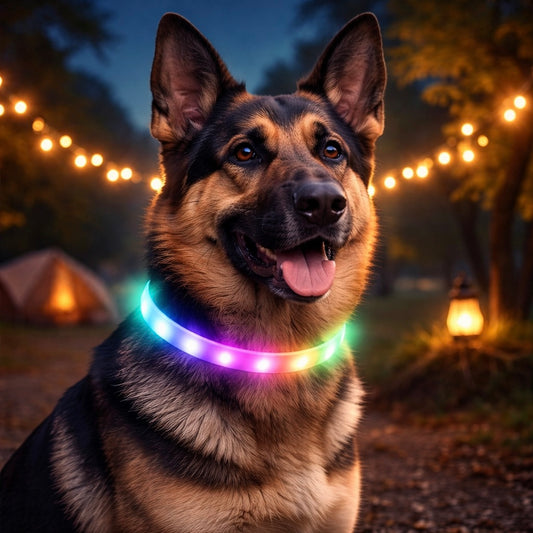 USB Rechargeable LED Dog Collar with 9 Flashing Modes