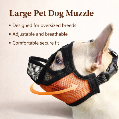 Bulldog Mask Anti-Biting Breathable Adjustable Dog Muzzle