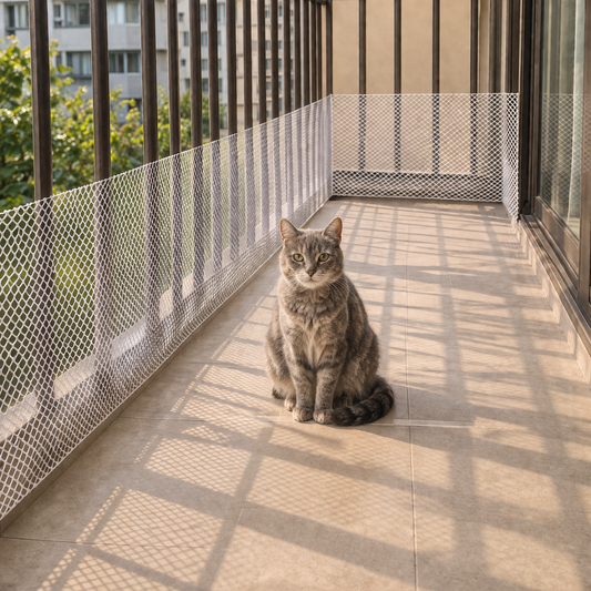 Durable Cat Balcony Safety Net - Plastic Mesh Pet Protection Guard