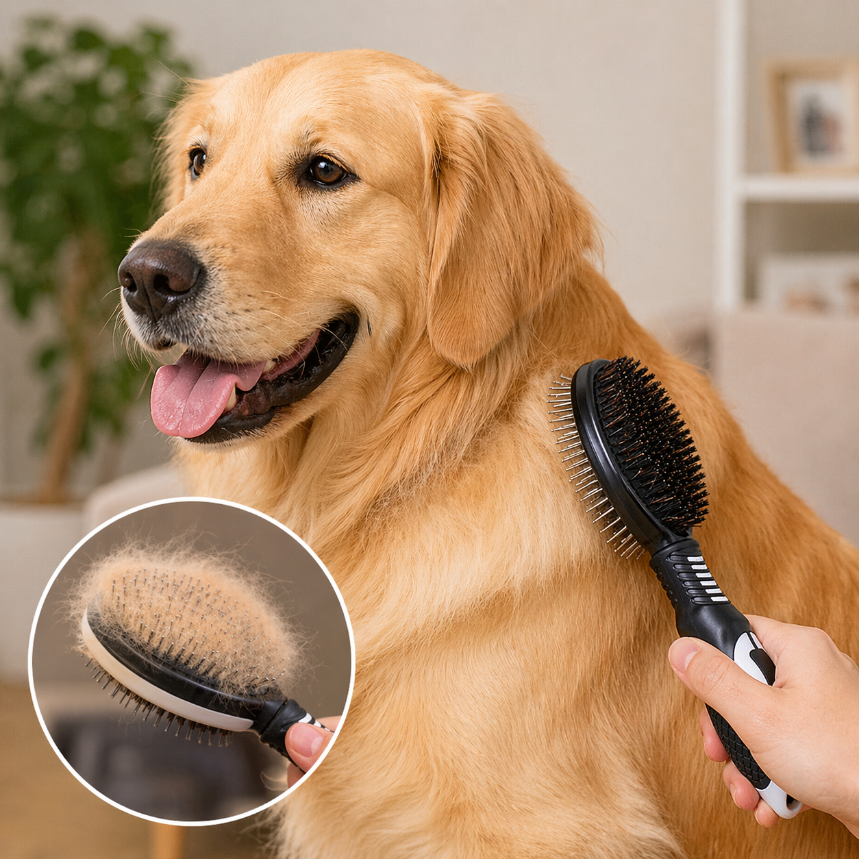 Dog Brush Double-Sided Pet Grooming Comb Hair Remover