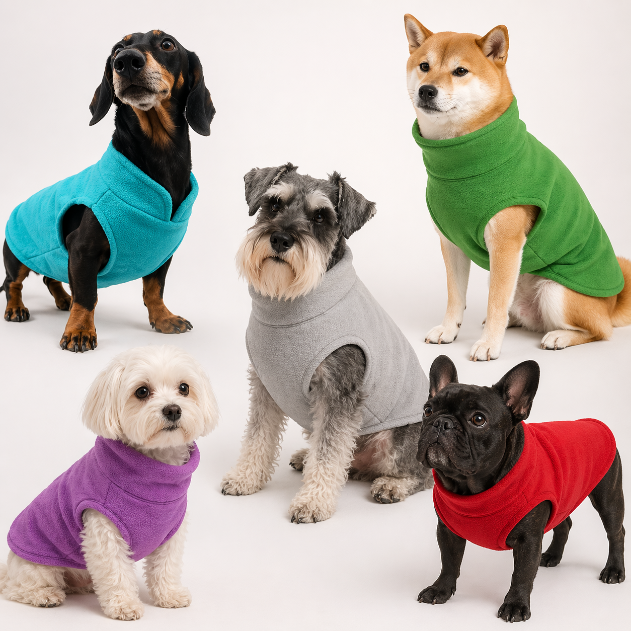 Warm Fleece Dog Jacket Vest With D-Ring For Small Dogs And Cats