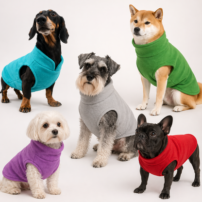 Warm Fleece Dog Jacket Vest With D-Ring For Small Dogs And Cats