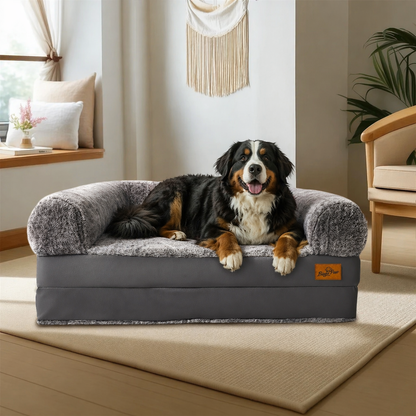 Long Human Dog Bed for Adults and Pets - Foldable Orthopedic