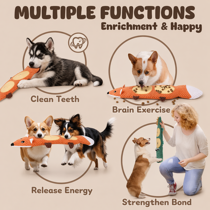 Interactive Dog Puzzle Feeder Toy With Sound - Durable Plush Pet Toy