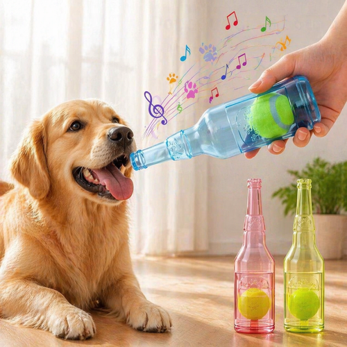 Interactive Dog Chew Ball Toy With Bottle Sound For All Sizes