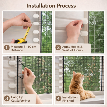 Outdoor Adhesive Hooks For Cat Net Balcony Installation No Drilling