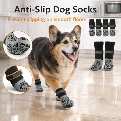 4pcs Dog Paw Protectors Anti-Slip Boots With Traction Control