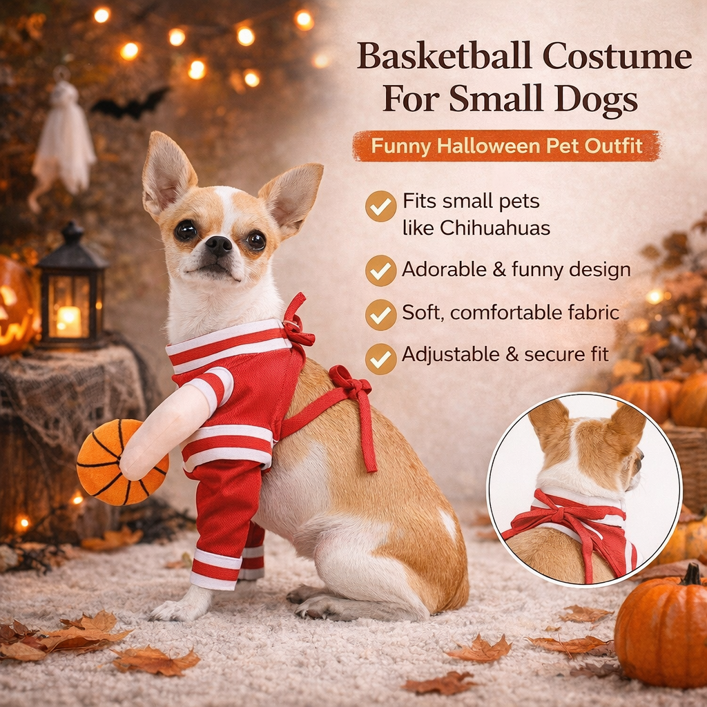 Large Dog Halloween Basketball Costume - Funny Pet Cosplay Clothes