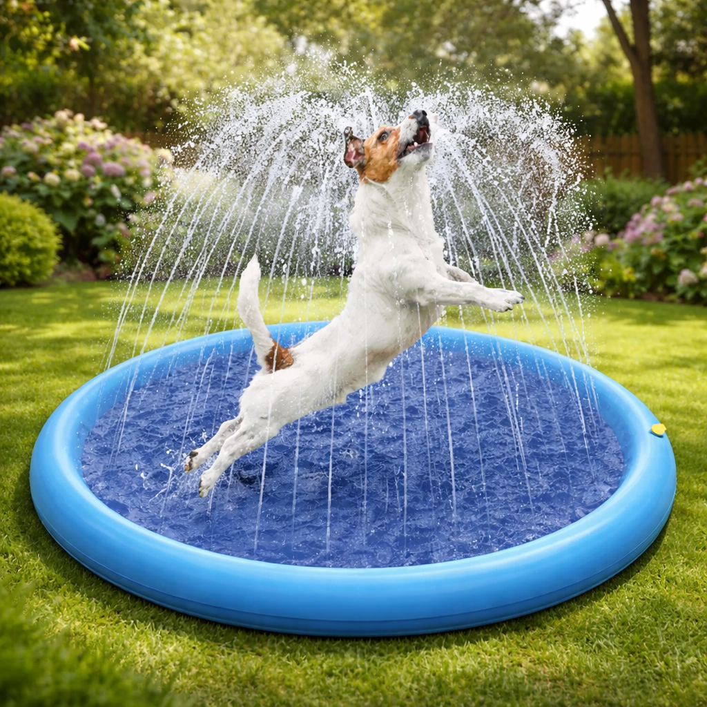 Large Inflatable Dog Pool - Outdoor Splash Pad For Pets Summer Play