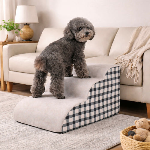 Pet Stairs For Sofa And Bed - 2/3 Step Foam Ramp For Small Dogs