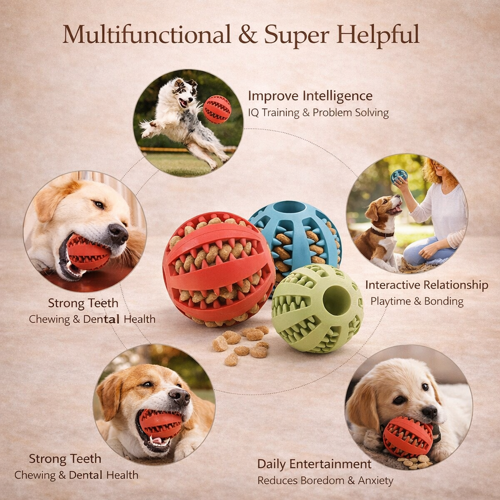 Dog Toy Ball - Nontoxic Bite Resistant Chew Ball For Dogs