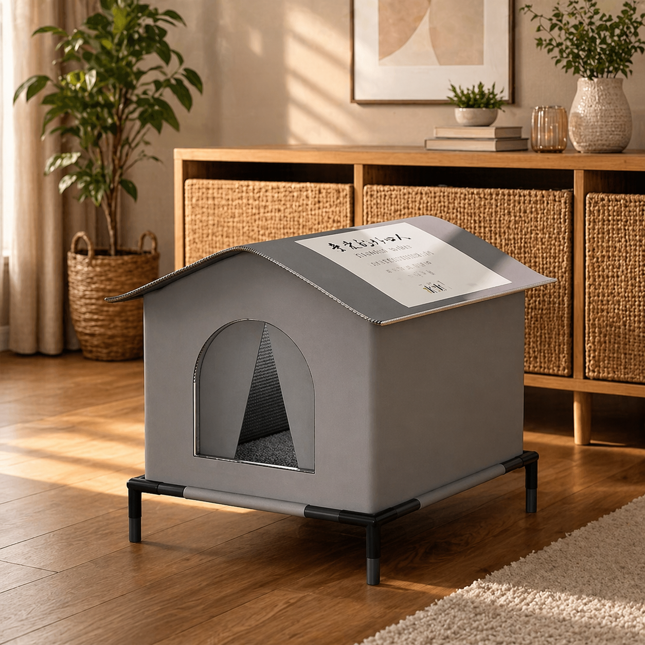 Waterproof Cat Houses With Mat - Winter Warm Outdoor Pet Beds
