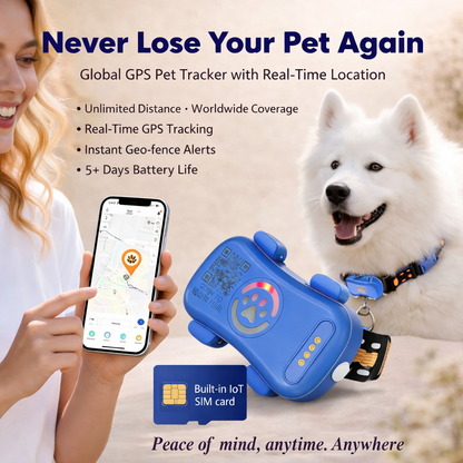 GPS Pet Tracker For Dogs Cats With Unlimited Distance Tracking