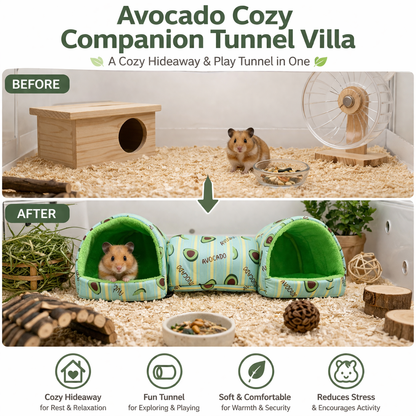 Hamster Hideaway Tunnel - Cozy Pet Bed Cave For Small Animals