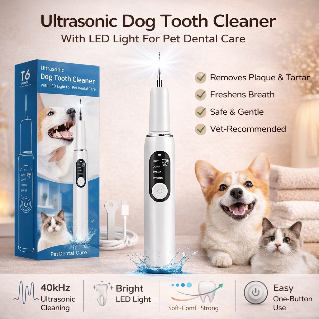 Ultrasonic Dog Tooth Cleaner With LED Light For Pet Dental Care