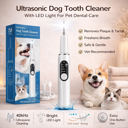 Ultrasonic Dog Tooth Cleaner With LED Light For Pet Dental Care