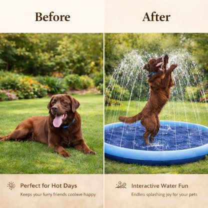 Large Inflatable Dog Pool - Outdoor Splash Pad For Pets Summer Play