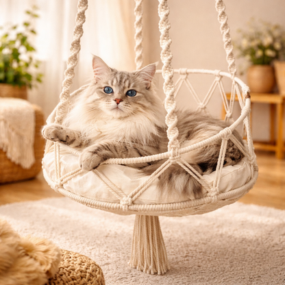 Winter Hand-Woven Kitten Hammock Hanging Cat Bed Bohemian Style