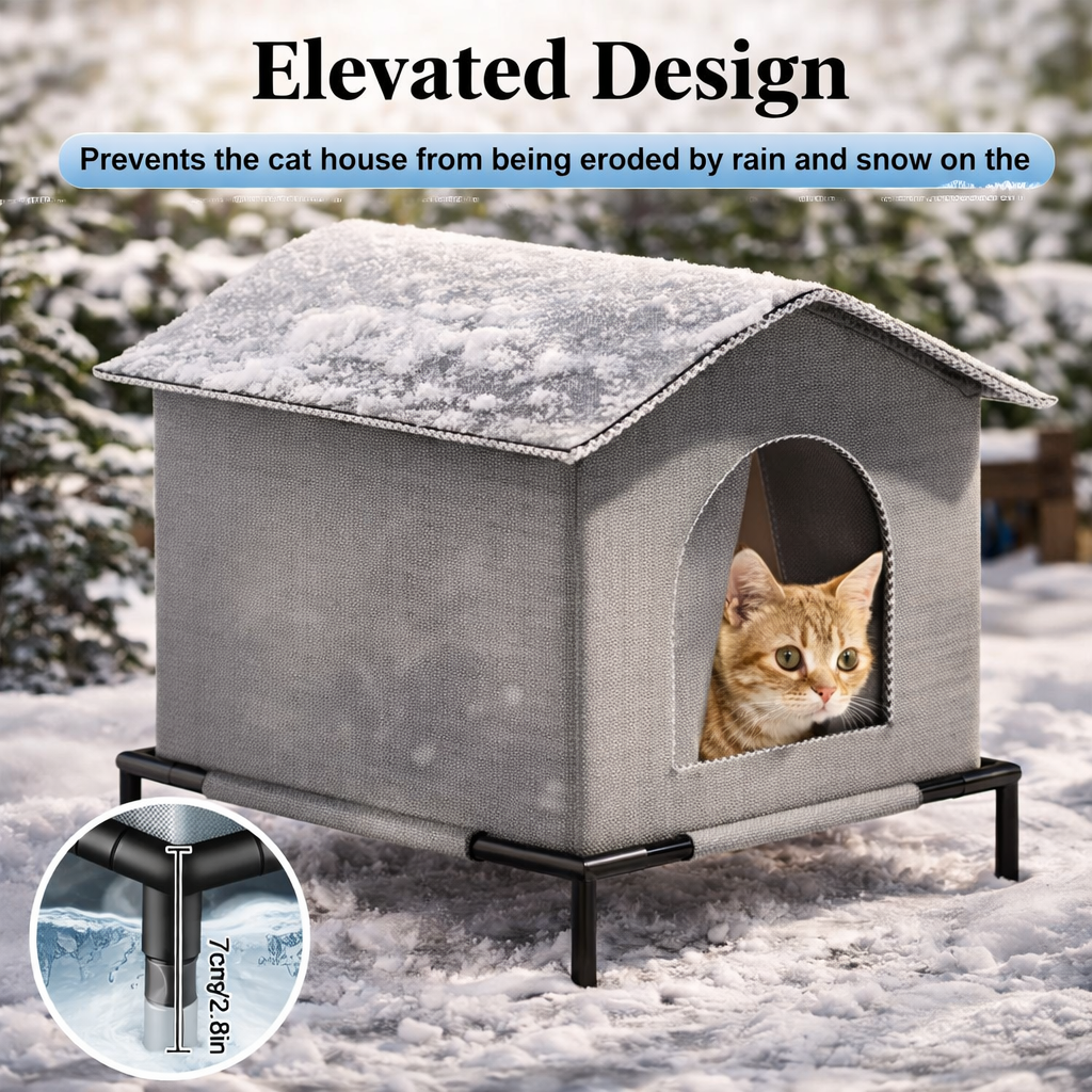Waterproof Cat House Winter Shelter For Outdoor Cats Small Dogs