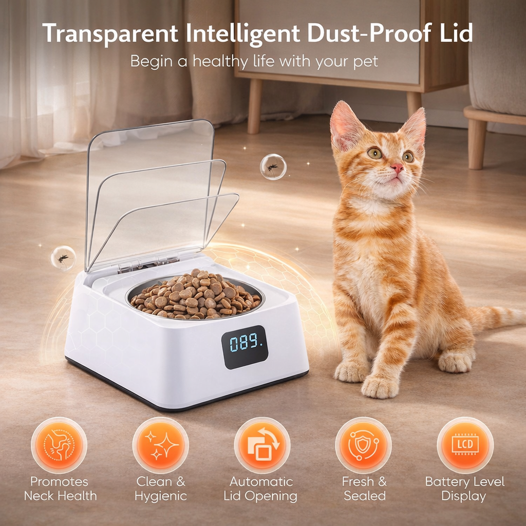 Automatic Cat Food Dispenser With 350ml Bowl For Cats And Dogs