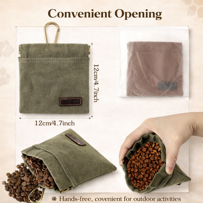 Portable Dog Food Storage Bag Canvas Pet Snack Carrier