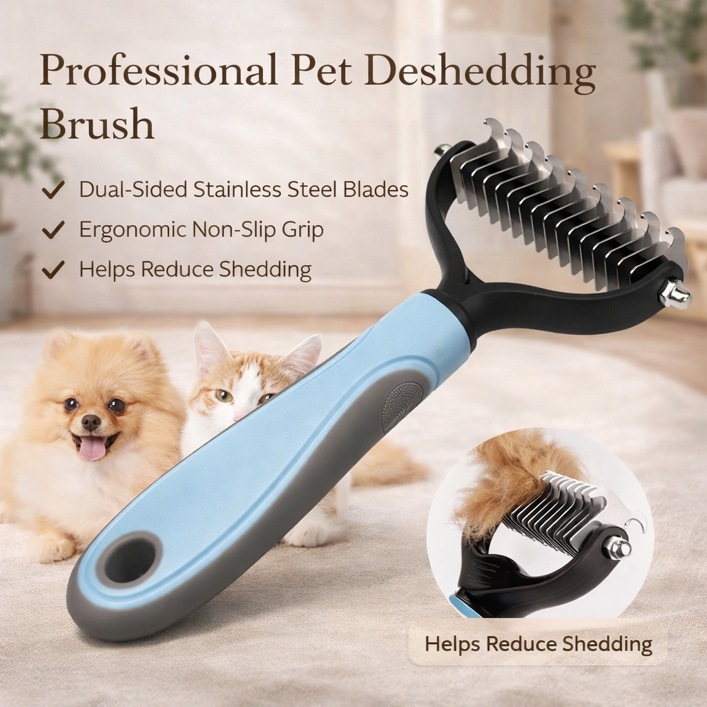 Professional Pet Deshedding Brush for Dogs and Cats Grooming Tool