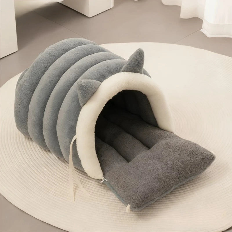 Cat Ear Bed - Soft Winter Pet Nest With Non-Slip Bottom