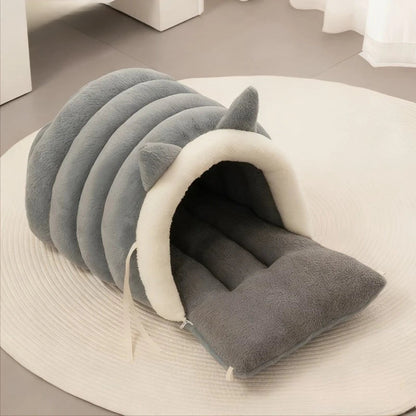 Cat Ear Bed - Soft Winter Pet Nest With Non-Slip Bottom