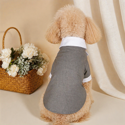Pet Shirt Small Dog Wedding Formal Suit With Bow Tie Costume