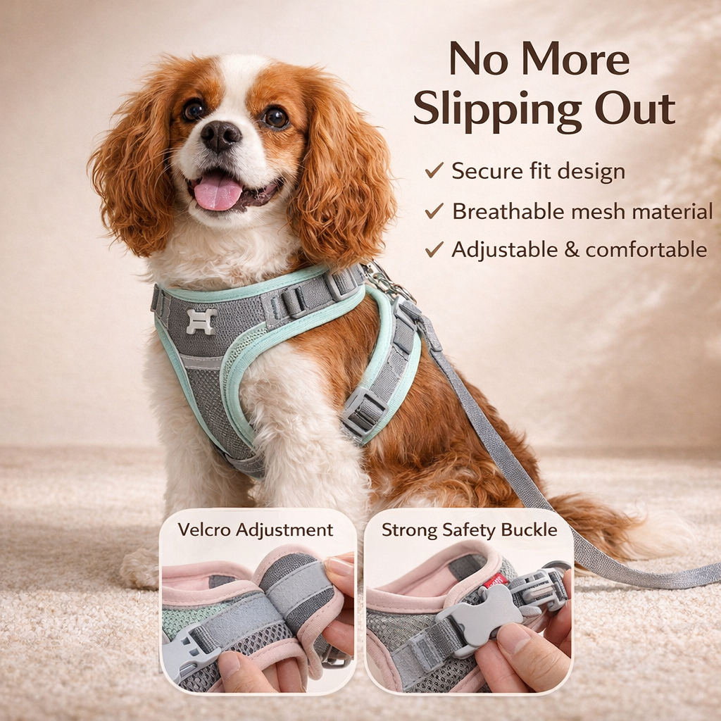 Dog Safety Harness Reflective Breathable Adjustable Pet Vest