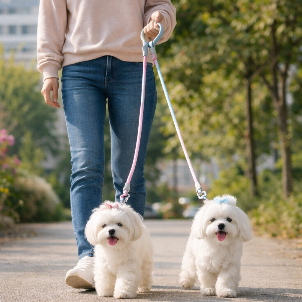 Double Pet Leash With Jewel-Tone Gradient For Middle Eastern Pet Owners