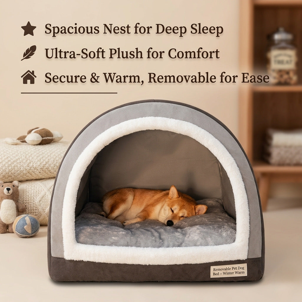 Removable Pet Dog Bed Cozy Nest For Small Medium Dogs Winter Warm