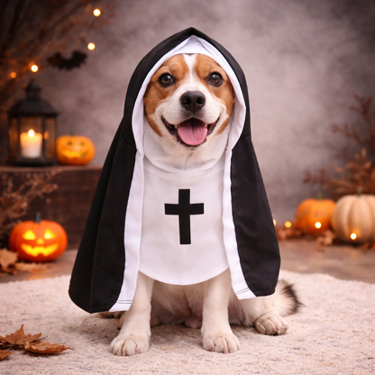 Halloween Dog Costume Cute Nun Cosplay Outfit For Small Large Dogs