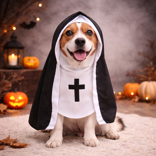 Halloween Dog Costume Cute Nun Cosplay Outfit For Small Large Dogs