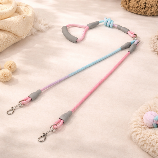 Double Pet Leash With Jewel-Tone Gradient For Middle Eastern Pet Owners