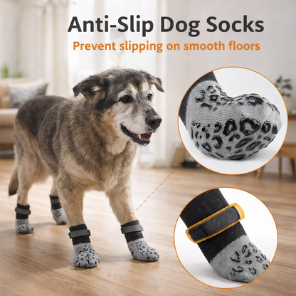 4pcs Dog Paw Protectors Anti-Slip Boots With Traction Control