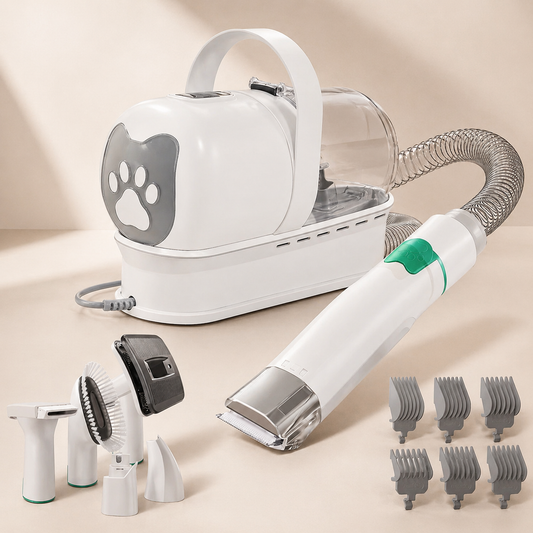 Dog Grooming Kit 7-in-1 Vacuum Hair Dryer Pet Care Set