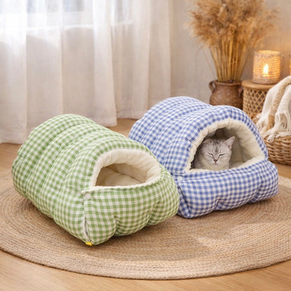 Foldable Winter Pet Bed For Cats Dogs - Thickened Semi-Enclosed Design