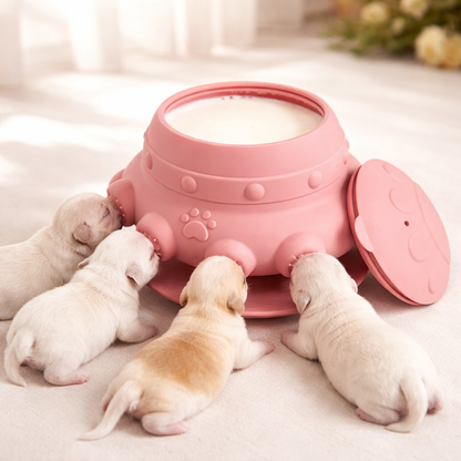 Newborn Puppy Kitten Feeder - 4-Nipple Milk Feeding Bowl for Small Pets
