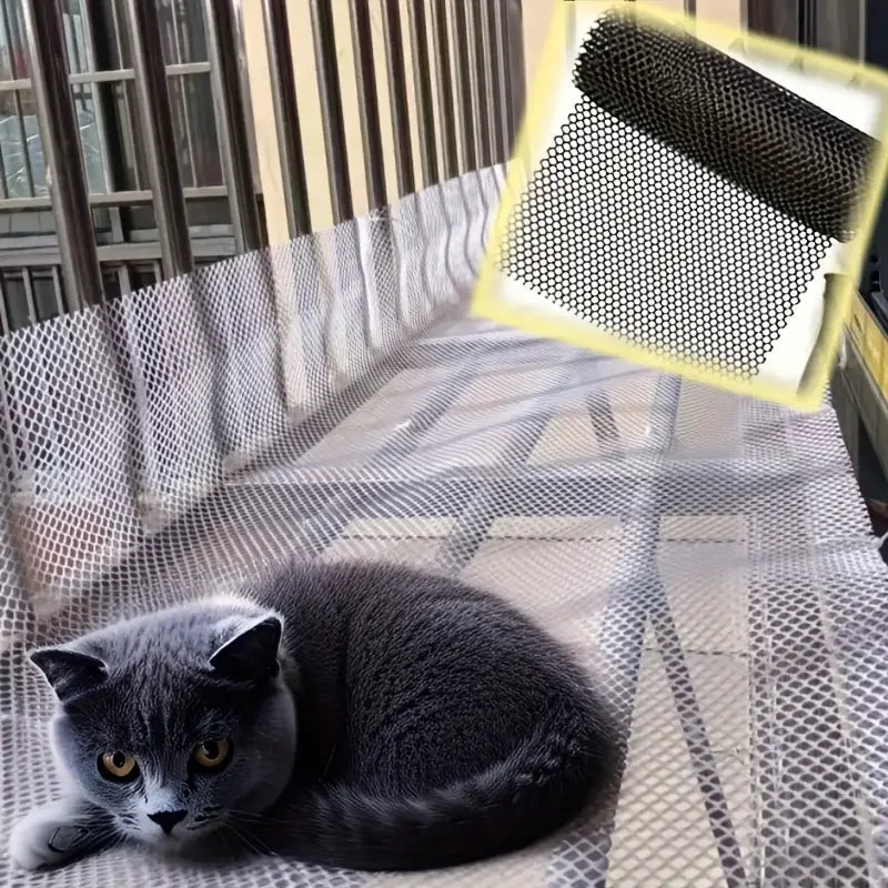 Durable Cat Balcony Safety Net - Plastic Mesh Pet Protection Guard