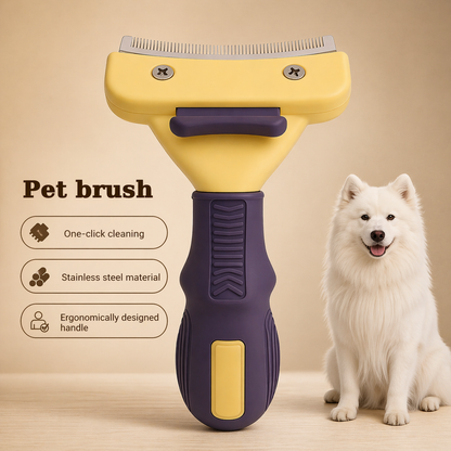 Pet Grooming Brush For Dogs - Deshedding Tool For All Breeds