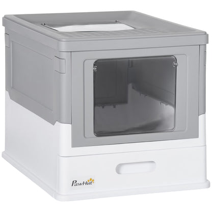 PawHut Cat Litter Box With Lid - Hooded Toilet For Cats Up To 5kg