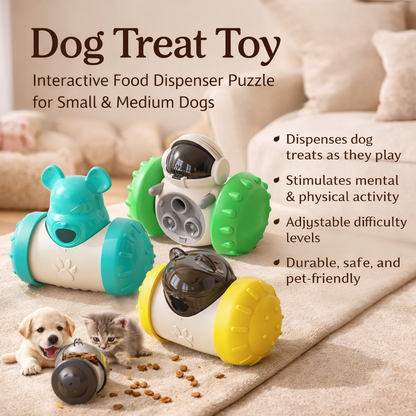 Dog Treat Toy Interactive Food Dispenser Puzzle For Small Medium Dogs