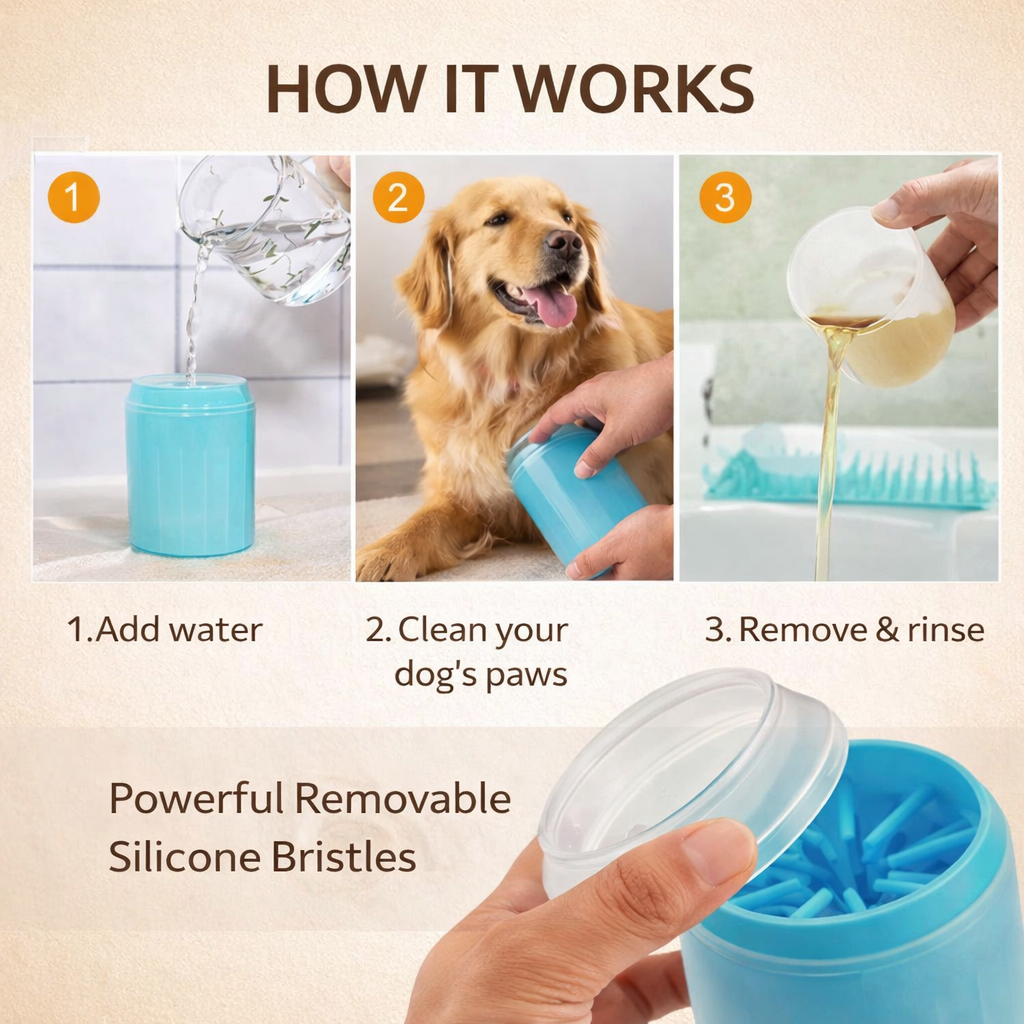 Pet Foot Washing Cup - Dog Paw Cleaner Tool for Easy Grooming