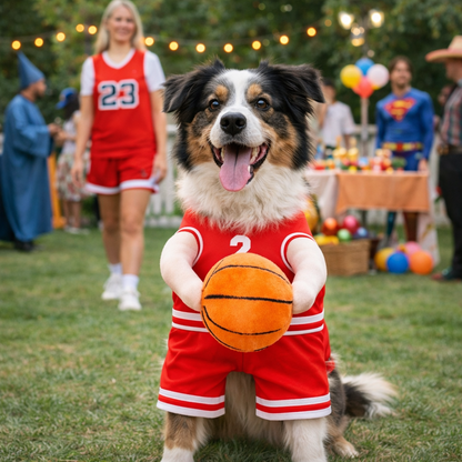 Large Dog Halloween Basketball Costume - Funny Pet Cosplay Clothes