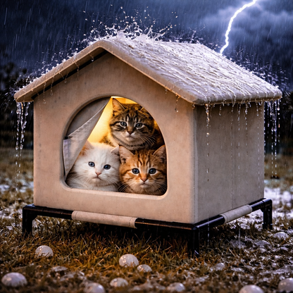 Waterproof Cat House Winter Shelter For Outdoor Cats Small Dogs