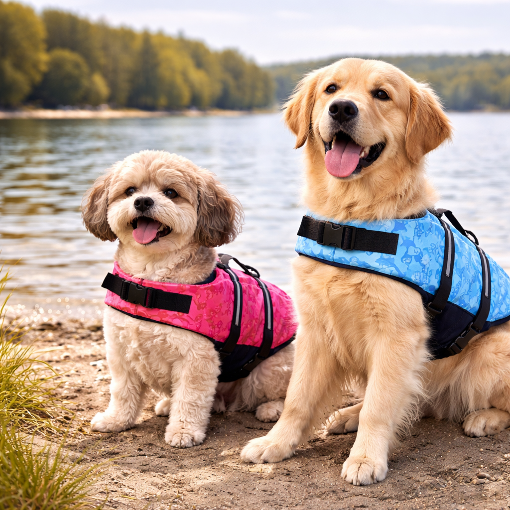 Dog Life Jacket Reflective Adjustable for Large Dogs Swimming Safety